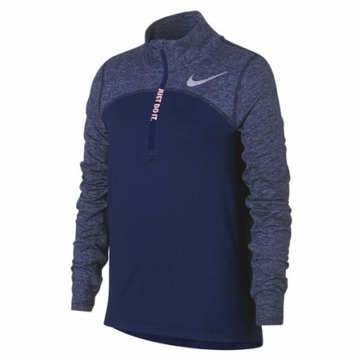 Langærmet T-shirt til Børn Nike G NK DRY ELMNT TOP LS HZ Blå