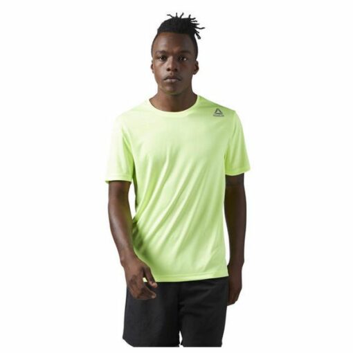 Kortærmet T-shirt til Mænd Reebok RUN SS TEE Grøn