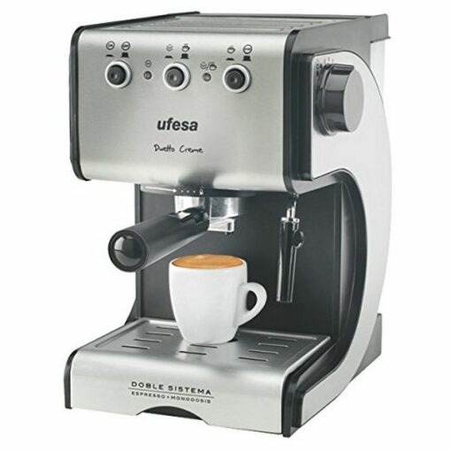 Hurtig manuel kaffemaskine UFESA CE7141 1,5 L 15 bar 1050W Sort Sølvfarvet Rustfrit stål