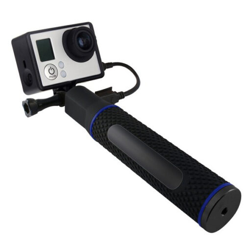 Selfiestang med Power Bank til sportskamera 5200 mAh Sort - Image 2