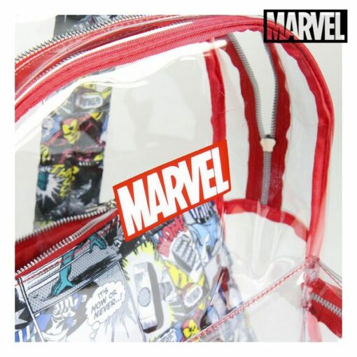 Skoletaske Marvel 72901 Gennemsigtig Rød - Image 2