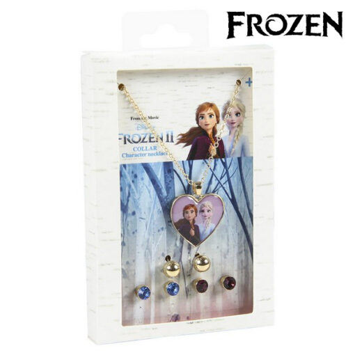 Sæt med halskæde og øreringe Frozen 71365 Gylden