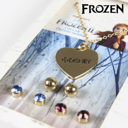 Sæt med halskæde og øreringe Frozen 71365 Gylden - Image 3