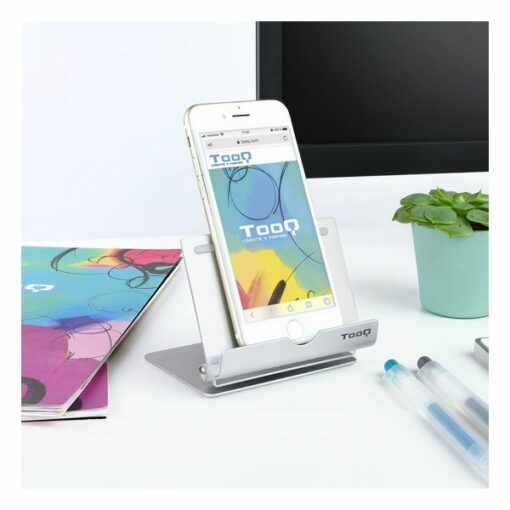 Mobil- eller tabletstøtte TooQ PH0002-S 90º 360º Sølvfarvet - Image 2