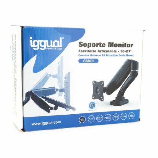 Skærm bord støtte iggual SEM01 IGG314685 10" - 27" Sort - Image 2