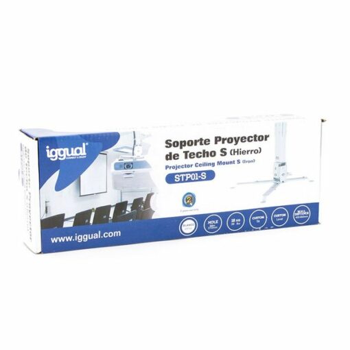 Tilt og swivel loftsmontering til projektorer iggual STP01-S IGG314692 -22,5 - 22,5° -15 - 15° Jern Hvid - Image 2