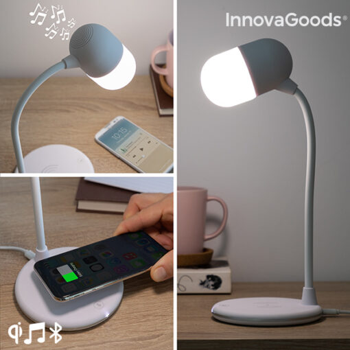 LED-lampe med højttaler og trådløs oplader Akalamp InnovaGoods