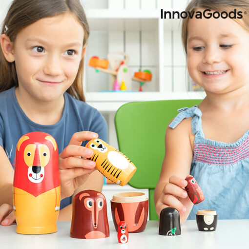 Matryoshka dyrefigurer i træ Funimals InnovaGoods 11 Dele - Image 8