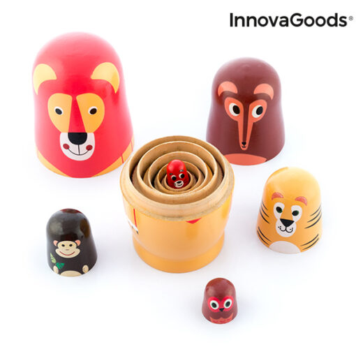 Matryoshka dyrefigurer i træ Funimals InnovaGoods 11 Dele - Image 4