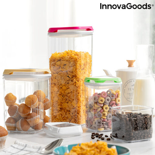 Sæt med stabelbare hermetiske køkkenbeholdere Pilocks InnovaGoods 4 Dele - Image 9