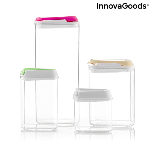 Sæt med stabelbare hermetiske køkkenbeholdere Pilocks InnovaGoods 4 Dele - Image 4