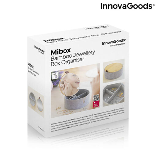 Organizer bambus smykkeskrin med spejl Mibox InnovaGoods - Image 2