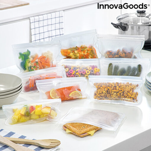 Sæt med genanvendelige poser til fødevarer Freco InnovaGoods 10 Dele