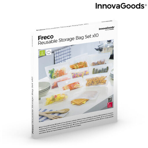 Sæt med genanvendelige poser til fødevarer Freco InnovaGoods 10 Dele - Image 2