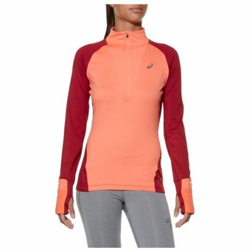 Langærmet T-shirt til Kvinder Asics LS Winter 1/2 Zip Koral (Størrelse l - us)