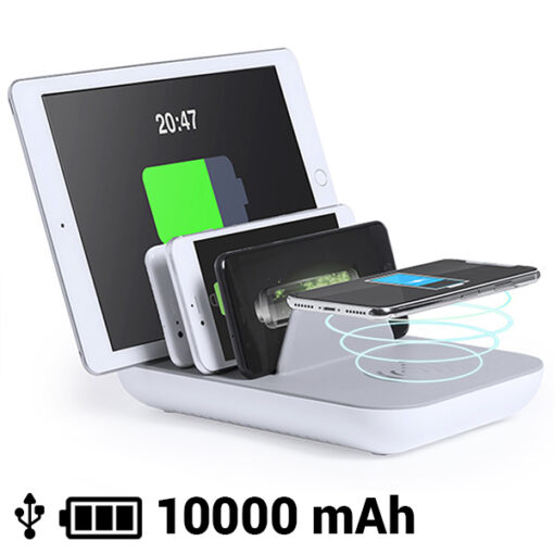 Trådløs oplader til 5 enheder 10000 mA 145768