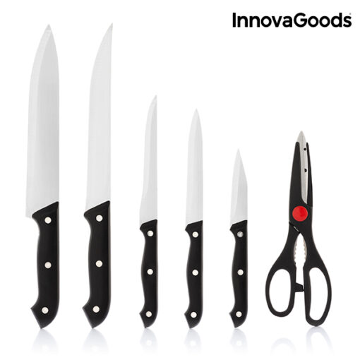 InnovaGoods Knivsæt med Knivholder af Træ (6 Dele) - Image 2