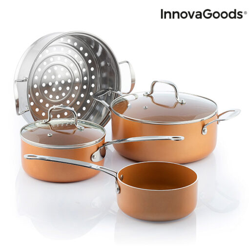 InnovaGoods Grydesæt & dampkoger med kobbereffekt (6 dele) - Image 6
