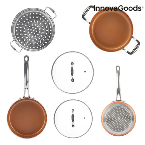 InnovaGoods Grydesæt & dampkoger med kobbereffekt (6 dele) - Image 5
