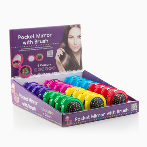 Colors Spejl med Børste til Håndtasken - Image 4